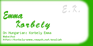 emma korbely business card